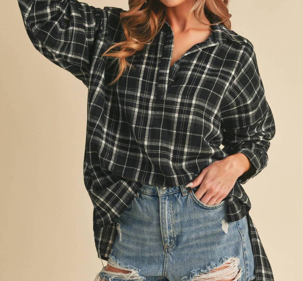 NEW AEMI + CO tamra long sleeve top in black